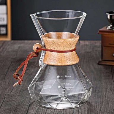 CAFETERA DE GOTEO CHEMEX PRISMÁTICO 600ML + FILTRO ACERO REUTLIZABLE - 3