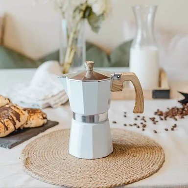 CAFETERA MOKA ITALIANA 6 TZAS VINTAGE - BLANCO - 2