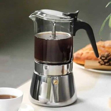 CAFETERA EXPRESSO COFFEE POINT MOKA ITALIANA 9 TAZAS VIDRIO/ACERO