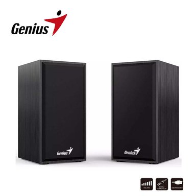 PARLANTES GENIUS STEREO SPEAKERS USB-WOODEN 35MM SP-HF180 NEGRO - 3
