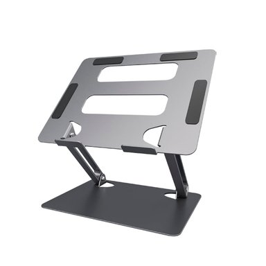 SOPORTE ST SYT ESCRITORIO LAPTOP PLEGABLE ALUMINIO ERGONOMICO HL303 GRIS OSCURO - 1