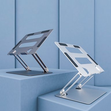 SOPORTE ST SYT ESCRITORIO LAPTOP PLEGABLE ALUMINIO ERGONOMICO HL303 GRIS OSCURO - 2
