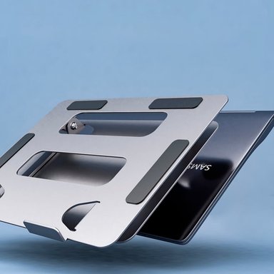 SOPORTE ST SYT ESCRITORIO LAPTOP PLEGABLE ALUMINIO ERGONOMICO HL303 GRIS OSCURO - 3