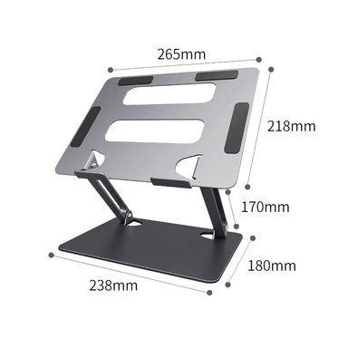 SOPORTE ST SYT ESCRITORIO LAPTOP PLEGABLE ALUMINIO ERGONOMICO HL303 GRIS OSCURO - 4