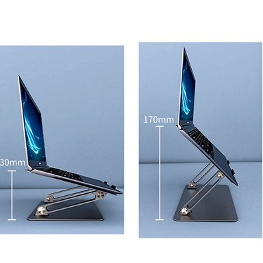 SOPORTE ST SYT ESCRITORIO LAPTOP PLEGABLE ALUMINIO ERGONOMICO HL303 GRIS OSCURO - 5
