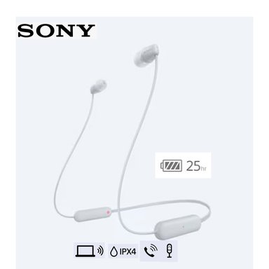 AUDÍFONOS SONY IN-EAR WI-C100/WZ BLUETOOTH WI C100 BATERIA 25HRS IPX4 BLANCO WI-C100-WT - 1