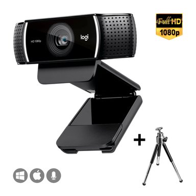 CÁMARA LOGITECH C922 WEBCAM PRO PROFESIONAL CON RESOLUCION FULL HD Y TRIPODE - 1
