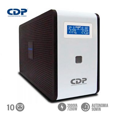UPS CDP R-SMART2010I INTELIGENTE 2000VA/1200W CON 90 MINUTOS DE AUTONOMIA Y 10 SALIDAS MULTIFUNCIONALES - 1