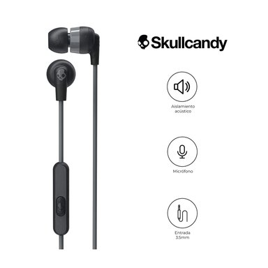 SKULLCANDY AUDIFONOS INKD+ S2IMY CON CABLE Y MICROFONO NEGRO - 1