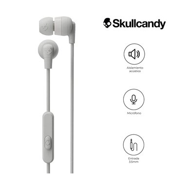 SKULLCANDY AUDIFONOS INKD+ S2IMY CON CABLE Y MICROFONO BLANCO - 1