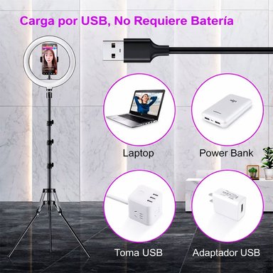 ARO DE LUZ CON BRILLO AJUSTABLE TRIPODE 1.90 MTRS - 5