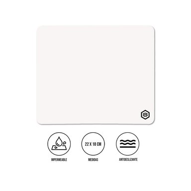 MOUSEPAD SUPERFICIE LISA MPB-02 ANTIDESLIZANTE BLANCO - 1