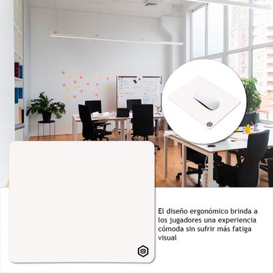 MOUSEPAD SUPERFICIE LISA MPB-02 ANTIDESLIZANTE BLANCO - 5