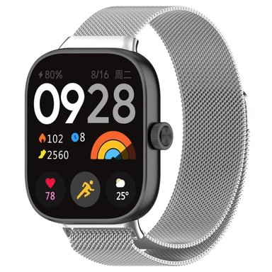 CORREA MILANESE PARA REDMI WATCH 4 / ACTIVE PLATEADO