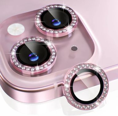 MICAS DE CAMARA INDIVIDUALES PIEDRAS ROSADO PARA IPHONE 12 - 1
