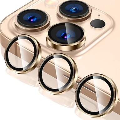 MICAS DE CAMARA INDIVIDUALES METAL DORADO PARA IPHONE 14 PRO / 14 PRO MAX - 2