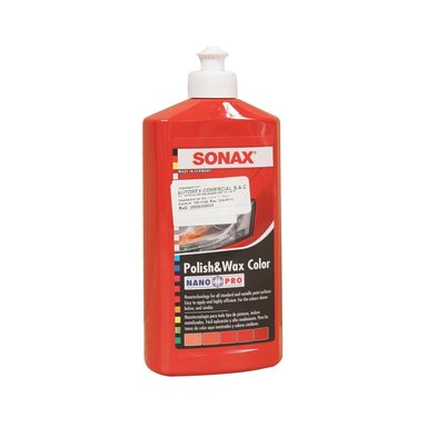 CERA PARA AUTOS SONAX POLISH + WAX COLOR ROJO 500 ML - 2