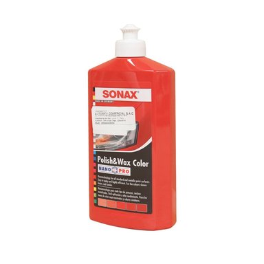 CERA PARA AUTOS SONAX POLISH + WAX COLOR ROJO 500 ML - 3
