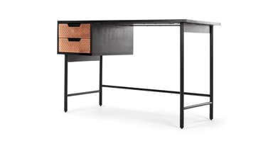 ESCRITORIO YOLODECORO FRANKLIN 115 CM X 115 CM NEGRO Y COBRE