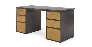 ESCRITORIO YOLODECORO STOW 160 CM X 160 CM NEGRO VINTAGE