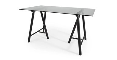 ESCRITORIO PHILLY - NEGRO Y CRISTAL AHUMADO