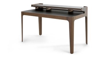 ESCRITORIO YOLODECORO ZEKE 140 CM X 140 CM NOGAL Y NEGRO