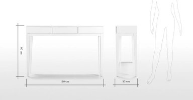 CONSOLA ESCRITORIO YOLODECORO VERNAY 120 CM X 120 CM BLANCO - 6