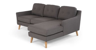SOFÁ ESQUINERO CON CHAISE LONGUE A LA DERECHA RUFUS - GRIS RINOCERONTE
