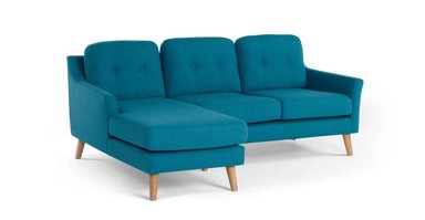 SOFÁ ESQUINERO YOLODECORO RUFUS 3 CUERPOS CON CHAISE LONGUE A LA IZQUIERDA AZUL INTENSO