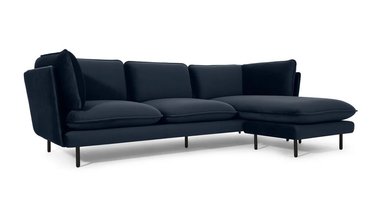 SOFÁ YOLODECORO WES 3 CUERPOS CON CHAISE LONGUE A LA DERECHA AZUL ZAFIRO