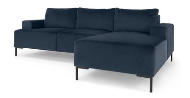 SOFÁ ESQUINERO YOLODECORO FREDERIK 3 CUERPOS CON CHAISE LONGUE A LA DERECHA AZUL ZAFIRO