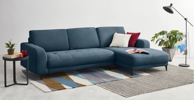 SOFÁ ESQUINERO YOLODECORO LUCIANO 3 CUERPOS CON CHAISE LONGUE A LA DERECHA AZUL - 2