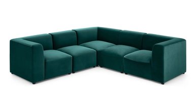 SOFÁ MODULAR YOLODECORO JUNO 5 CUERPOS AZUL ESPUMA MAR