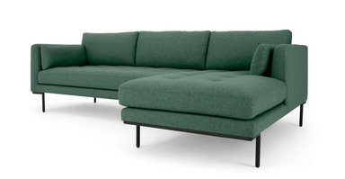 SOFÁ ESQUINERO YOLODECORO HARLOW 3 CUERPOS CON CHAISE LONGUE A LA DERECHA VERDE