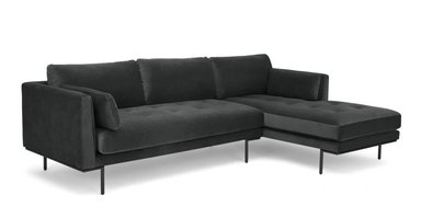 SOFÁ ESQUINERO YOLODECORO HARLOW 3 CUERPOS CON CHAISE LONGUE A LA DERECHA GRIS MEDIANOCHE