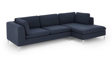 SOFÁ ESQUINERO YOLODECORO MONTEROSSO 3 CUERPOS CON CHAISE LONGUE A LA DERECHA AZUL TORMENTA