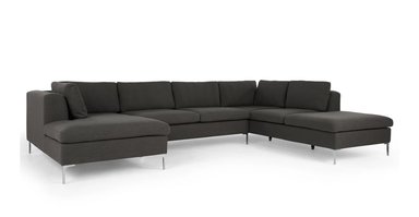 SOFÁ ESQUINERO YOLODECORO MONTEROSSO 5 CUERPOS CON CHAISE LONGUE A LA DERECHA GRIS MARENGO