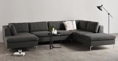 SOFÁ ESQUINERO YOLODECORO MONTEROSSO 5 CUERPOS CON CHAISE LONGUE A LA DERECHA GRIS MARENGO - 2