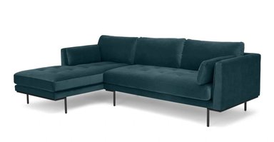 SOFÁ ESQUINERO YOLODECORO HARLOW 3 CUERPOS CON CHAISE LONGUE A LA IZQUIERDA AZUL