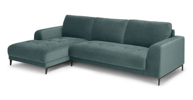 SOFÁ ESQUINERO YOLODECORO LUCIANO 3 CUERPOS VERDE CON CHAISE LONGUE A LA IZQUIERDA