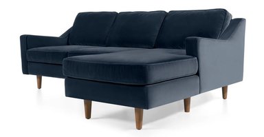 SOFÁ ESQUINERO YOLODECORO DALLAS 3 CUERPOS AZUL MARINO CON CHAISE LONGUE A LA DERECHA