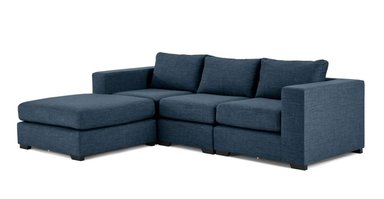 SOFÁ ESQUINERO YOLODECORO MORTIMER 3 CUERPOS MODULAR AZUL PUERTO