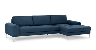 SOFÁ ESQUINERO YOLODECORO VITTORIO 3 CUERPOS CON CHAISE LONGUE A LA DERECHA AZUL OSCURO