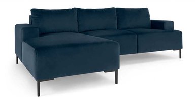 SOFÁ YOLODECORO FREDERIK 3 CUERPOS CON CHAISE LONGUE A LA IZQUIERDA AZUL ZAFIRO