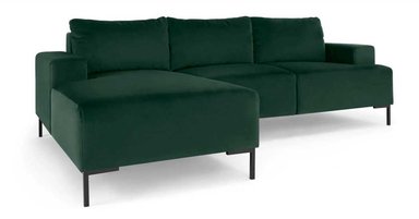 SOFÁ YOLODECORO FREDERIK 3 CUERPOS CON CHAISE LONGUE A LA IZQUIERDA VERDE