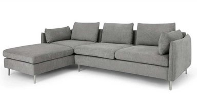 SOFÁ ESQUINERO CON CHAISE LONGUE A LA IZQUIERDA VENTO - GRIS A RAYAS