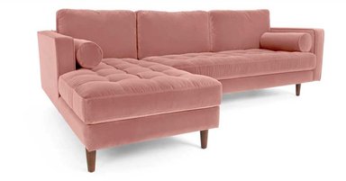 SOFÁ ESQUINERO YOLODECORO SCOTT 3 CUERPOS CON CHAISE LONGUE A LA IZQUIERDA PALO ROSA