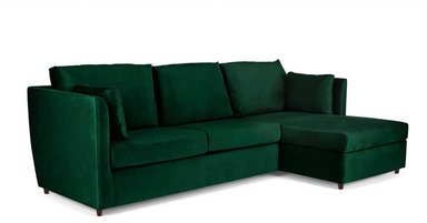 SOFÁ ESQUINERO YOLODECORO MILNER 3 CUERPOS VERDE DERECHO BOTELLA