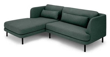 SOFÁ YOLODECORO HERMAN 3 CUERPOS CON CHAISE LONGUE A LA IZQUIERDA VERDE BOSQUE