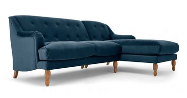 SOFÁ ESQUINERO YOLODECORO ARIANA 3 CUERPOS CON CHAISE LONGUE A LA DERECHA AZUL ZAFIRO